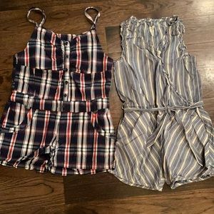 Girls size 8/9 summer rompers-Crewcuts and Red